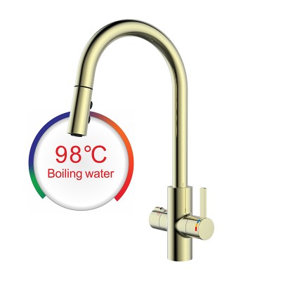 Unique safety lock design instant boiling water faucet